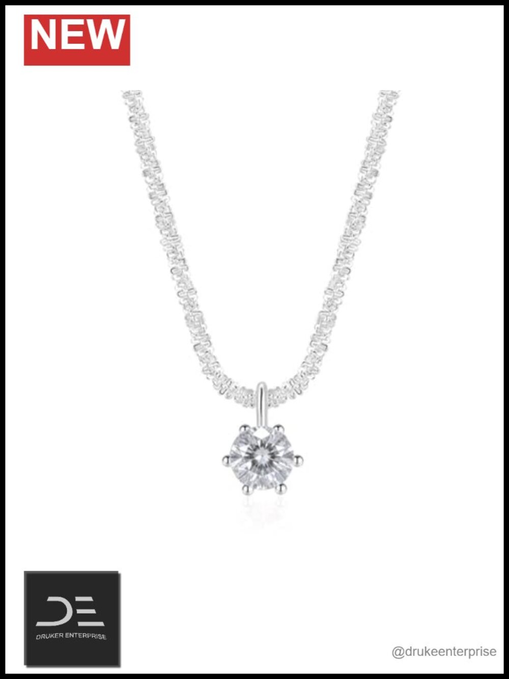 Sterling Silver Diamond Pendant Necklace Dainty Italian 925 22 Inch